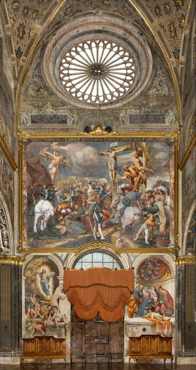 Controfacciata, Il Pordenone, Crocifissione 1520-21, Deposizione 1522, Bernardino Gatti, Resurrezione 1529 da Bernardino Gatti