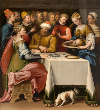 Cappella della Madonna del Popolo, seconda campata lato nord, Banchetto di Erode 1569 da Bernardino Campi