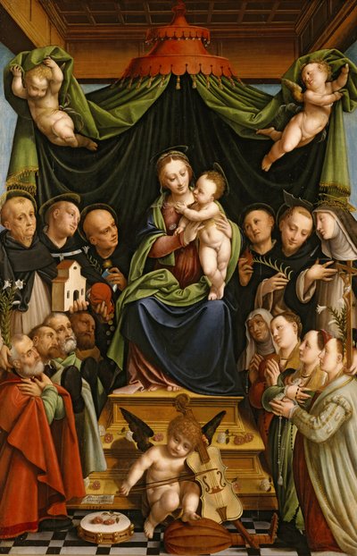 Madonna col Bambino in trono con Santi e Donatori da Bernardino Lanino