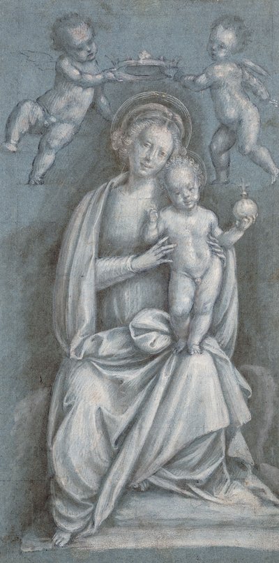 La Madonna e il Bambino incoronati da due angeli da Bernardino Lanino