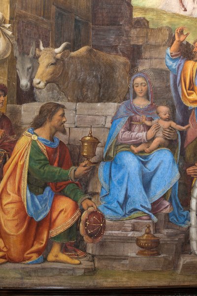 Adorazione dei Magi (dettaglio), Presbiterio o Cappella Maggiore da Bernardino Luini