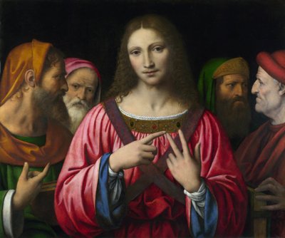 Il Cristo e i dottori della legge, dipinto di Bernardino Luini (1481-1532), circa 1515-1530, Londra, National Gallery da Bernardino Luini