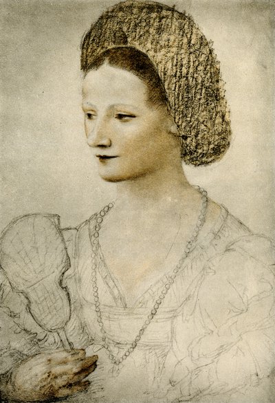 Ritratto di una donna sconosciuta con ventaglio da Bernardino Luini