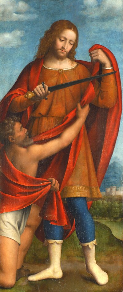 San Martino condivide il suo mantello con un mendicante, 1520-22 da Bernardino Luini