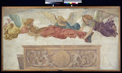 Il corpo di Santa Caterina portato dagli angeli, c.1514 (affresco staccato su tavola) da Bernardino Luini