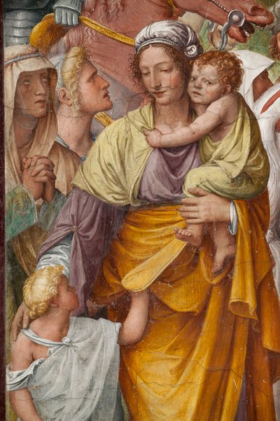 Donna e bambini, (dettaglio) della Passione e Crocifissione di Cristo da Bernardino Luini