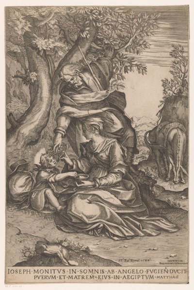 Riposo durante la fuga in Egitto da Bernardino Passeri