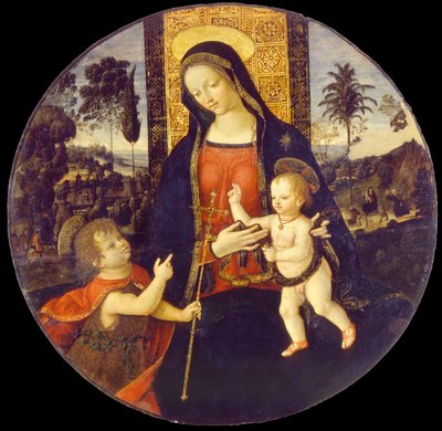 Vergine e bambino con Giovanni Battista da bambino, 1490-1500 da Bernardino Pinturicchio