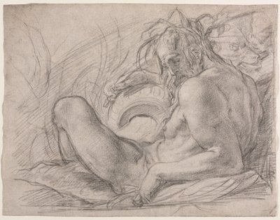 Il Dio del Fiume Tevere (Studio per un affresco, Miracolo della Neve, o la Fondazione di Santa Maria Maggiore, Roma nella cappella Canigiani di S. Felicita, Firenze) da Bernardino Poccetti