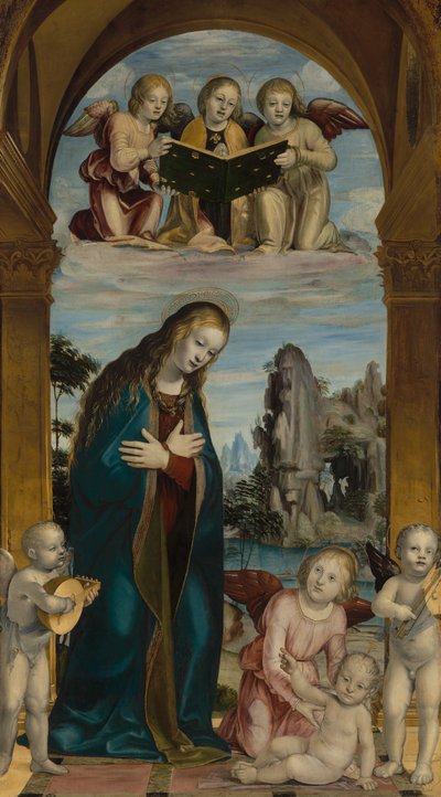 Madonna in adorazione del Bambino con angeli musicanti da Bernardino Zenale