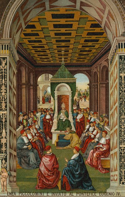 Enea Piccolomini davanti a Papa Eugenio IV da Bernardino di Betto (after) Pinturicchio
