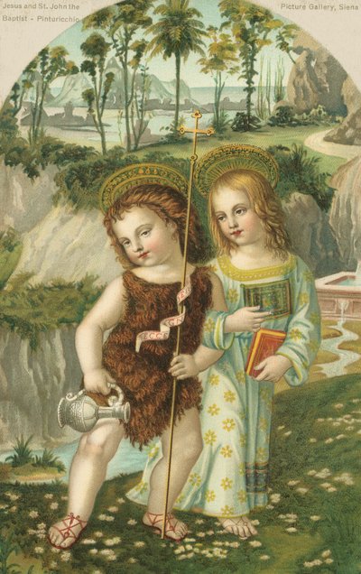 Gesù Cristo e San Giovanni Battista da Bernardino di Betto (after) Pinturicchio