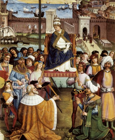 Papa Pio II benedice le flotte prima di partire da Ancona per la Terra Santa il 15 agosto 1464 (dettaglio) da Bernardino di Betto Pinturicchio