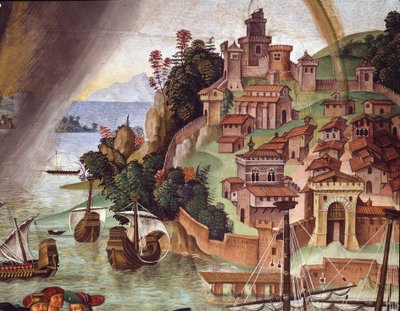 Papa Pio II va al Concilio di Basilea (dettaglio) da Bernardino di Betto Pinturicchio
