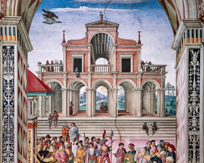 Biblioteca Piccolomini, parete nord-est: Enea Silvio è incoronato poeta laureato dall