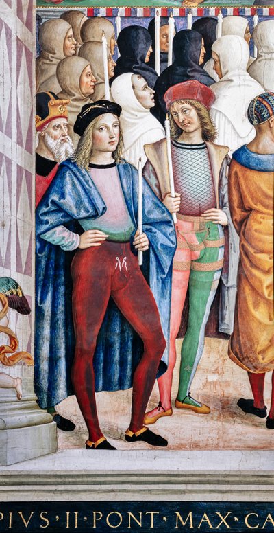 Biblioteca Piccolomini, parete sud-ovest: "Pio II canonizza Santa Caterina da Siena, 29 giugno" da Bernardino di Betto Pinturicchio