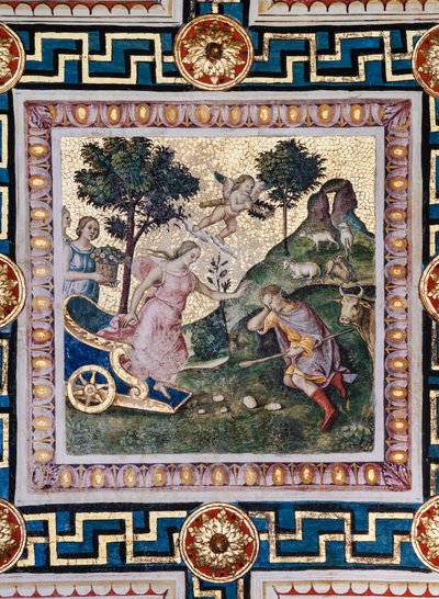 Biblioteca Piccolomini, il soffitto: "Il ratto di Proserpina" da Bernardino di Betto Pinturicchio