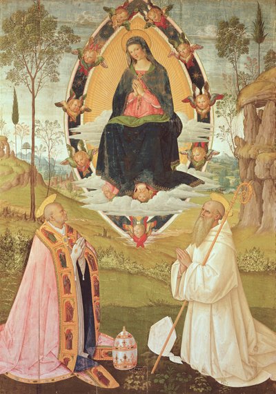 Vergine in gloria con San Gregorio e San Benedetto da Bernardino di Betto Pinturicchio