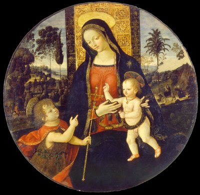 La Vergine e il Bambino con il piccolo San Giovanni Battista da Bernardino di Betto called Il Pinturicchio and workshop