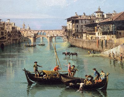 Arno River and Ponte Vecchio in Florence da Bernardo Bellotto