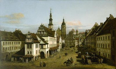 Tedesco: Städtebild (Mercato di Pirna) Il mercato di Pirna da Bernardo Bellotto