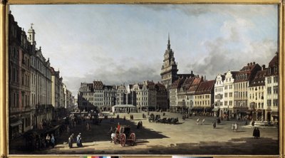 La piazza del vecchio mercato a Dresda da Bernardo Bellotto