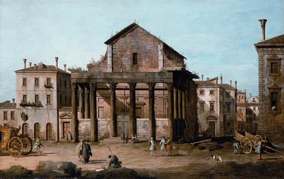 Roma - Il Tempio di Antonino e Faustina nel Foro, c.1742-43 da Bernardo Bellotto