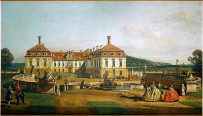 Il castello di Schlosshof, in Austria, visto dai giardini, costruito dal principe Eugenio di Savoia... (olio su tela) da Bernardo Bellotto