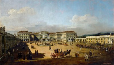 Palazzo di Schönbrunn visto dal lato anteriore, Tra il 1758 e il 1761 da Bernardo Bellotto