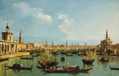 Il Bacino di San Marco, Venezia, dal Canale della Giudecca con la Dogana, il Molo, la Riva degli Schiavoni, la Chiesa di San Giorgio Maggiore e numerose barche da Bernardo Bellotto