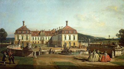 Il Castello Imperiale di Schlosshof dal lato del giardino da Bernardo Bellotto