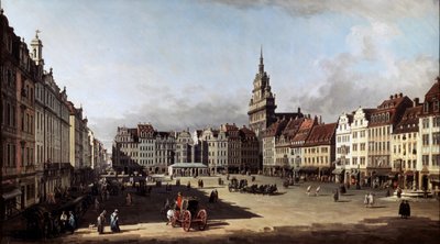 Il vecchio mercato di Dresda, c1750-c1752 da Bernardo Bellotto