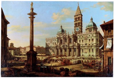 La Piazza e la Chiesa di Santa Maria Maggiore a Roma, 1739 da Bernardo Bellotto