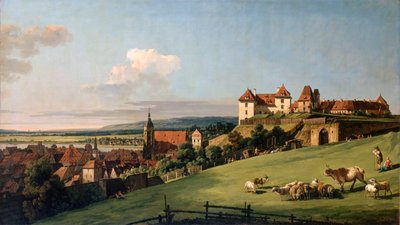 Veduta di Pirna dal Castello di Sonnenstein, 1750s da Bernardo Bellotto