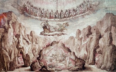 Progetto per il decoro e la macchina di un intermezzo, Il trionfo di Circe. Disegno di Bernardo Buontalenti detto delle Girandole (ca. 1523-1608) Parigi, Museo del Louvre da Bernardo Buontalenti