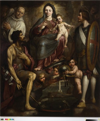 Bernardo Castello e i Santi Giorgio e Battista intercedono con la Madonna per la città di Genova da Bernardo Castello