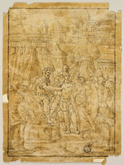 Illustrazione alla scena dalla Liberazione di Gerusalemme (Gerusalemme Liberata) da Bernardo Castello