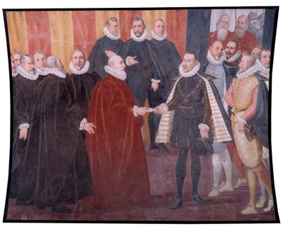 Incontro del doge genovese Giacomo Durazzo Grimaldi e Giovanni d