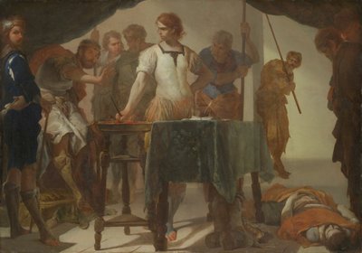 Mucius Scaevola di fronte al re Porsenna da Bernardo Cavallino