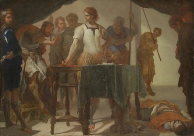 Muzio Scevola di fronte al re Porsenna da Bernardo Cavallino