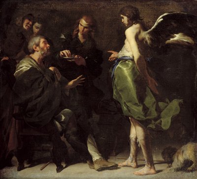 Il giovane Tobia guarisce suo padre cieco da Bernardo Cavallino