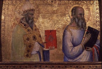 San Gregorio Magno e santo non identificabile da Bernardo Daddi