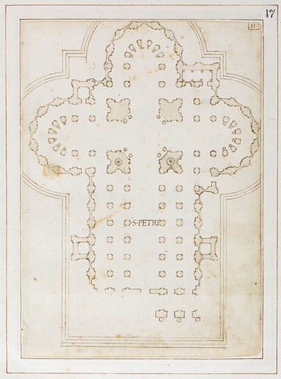 Piano di San Pietro, Codex Coner, 1513-15 (inchiostro su carta) da Bernardo Della Volpaia Bernardo Della Volpaia