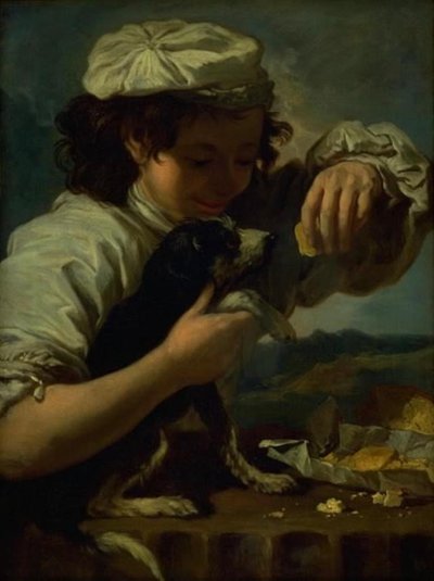 Un ragazzo con un cane (Allegoria del "Gusto") da Bernardo Eberhart Keilhau