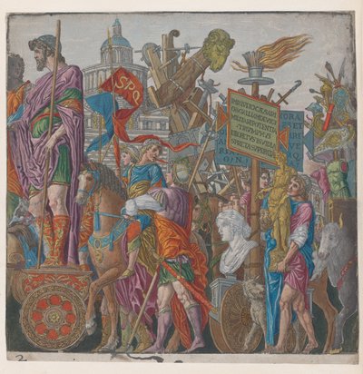 Foglio 2: Un carro trionfale, dal Trionfo di Giulio Cesare, 1599 da Bernardo Malpizzi