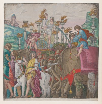 Foglio 5: Elefanti, da Il Trionfo di Giulio Cesare da Bernardo Malpizzi