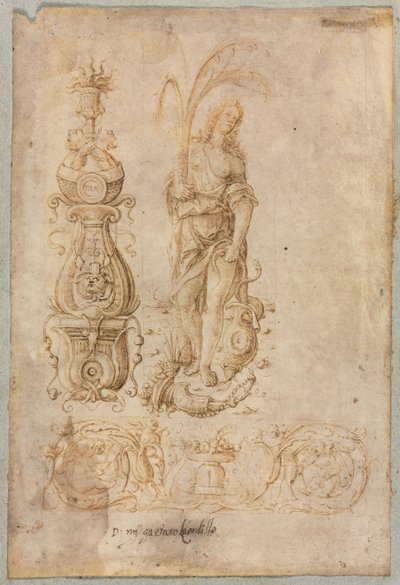 Progetto per un candelabro, Figura allegorica dell