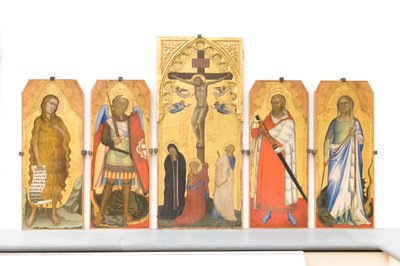 Crocifissione con piangenti e Maria Maddalena ai piedi della Croce da Bernardo & Simone Puccio di (fl.1345 65) Daddi
