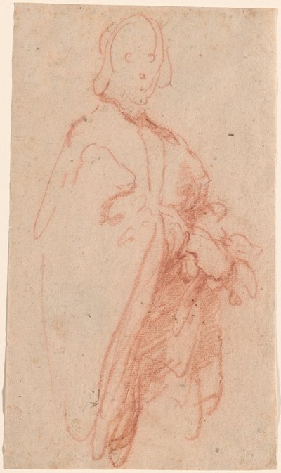 Un Uomo in Piedi con Mantello e Guanti da Bernardo Strozzi