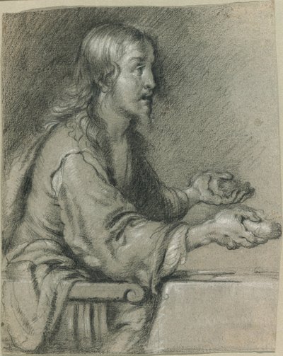 Cristo a Emmaus presenta il pane da Bernardo Strozzi